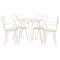 Weißer Metall Gartentisch & Heart Chairs von Mathieu Matégot, 1950er, 5er Set 1