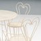 Weißer Metall Gartentisch & Heart Chairs von Mathieu Matégot, 1950er, 5er Set 4