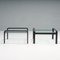 Side Tables in Black Leather and Glass by Tito Agnoli for Matteo Grassi, 1970s, Set of 2 2