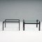 Side Tables in Black Leather and Glass by Tito Agnoli for Matteo Grassi, 1970s, Set of 2, Image 2