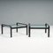 Side Tables in Black Leather and Glass by Tito Agnoli for Matteo Grassi, 1970s, Set of 2, Image 3