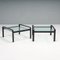 Side Tables in Black Leather and Glass by Tito Agnoli for Matteo Grassi, 1970s, Set of 2 4