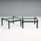 Side Tables in Black Leather and Glass by Tito Agnoli for Matteo Grassi, 1970s, Set of 2, Image 4