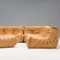 Togo Sofa Set aus Kamelbraunem Leder von Michel Ducaroy für Ligne Roset, 1980er, 5er Set 3