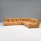 Togo Sofa Set in Camel Brown Leather by Michel Ducaroy for Ligne Roset, 1980s, Set of 5 4