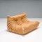 Canapé Togo en Cuir Marron Camel par Michel Ducaroy pour Ligne Roset, 1980s, Set de 5 8