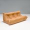 Togo Sofa in Camel Brown Leather by Michel Ducaroy for Ligne Roset, 1980s, Set of 5 10