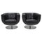 Tulip Armchairs in Black Leather aby Jeffrey Bernett for B&B Italia, 2000, Set of 2 1