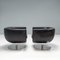 Tulip Armchairs in Black Leather aby Jeffrey Bernett for B&B Italia, 2000, Set of 2 4