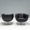 Tulip Armchairs in Black Leather aby Jeffrey Bernett for B&B Italia, 2000, Set of 2 3