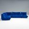 Blue Alcantara Togo Sofa by Michel Ducaroy for Ligne Roset, 2000s, Set of 5, Image 2