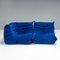Blue Alcantara Togo Sofa by Michel Ducaroy for Ligne Roset, 2000s, Set of 5 4