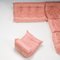 Divano modulare Togo rosa di Michel Ducaroy per Ligne Roset, set di 5, Immagine 8