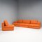 Orangefarbenes Mex Cube Sofa von Piero Lissoni für Cassina, 2007, 4er Set 3