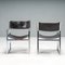 Jh-813 Armchairs in Black Leather by Hans J. Wegner for Johannes Hansen, 1940s, Set of 2 3