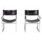 Jh-813 Armchairs in Black Leather by Hans J. Wegner for Johannes Hansen, 1940s, Set of 2 1