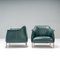 Dunkelgrüne Archibald Sessel aus Leder von Jean-Marie Massaud für Poltrona, 2010er, 2er Set 3