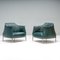 Fauteuils Archibald Vert Foncé en Cuir par Jean-Marie Massaud pour Poltrona, 2010s, Set de 2 2