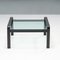 Black Leather and Glass Side Table by Tito Agnoli for Matteo Grassi, 1970s 2