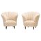 Art Deco Scalloped Armchairs in Shearling Bouclé, 1930s, Set of 2 1