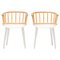Cyborg Stick Dining Chairs in White and Natural Ash by Marcel Wanders for Magis, 2010s, Set of 2 1