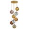 Lámpara colgante en cascada con ocho esferas de cristal de Murano, años 60, Imagen 1