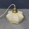 Vintage Beige Glass Hanging Lamp with Brass Fixture, 1950s, Image 13