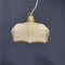 Vintage Beige Glass Hanging Lamp with Brass Fixture, 1950s, Image 5