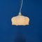 Vintage Beige Glass Hanging Lamp with Brass Fixture, 1950s, Image 4