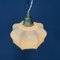Vintage Beige Glass Hanging Lamp with Brass Fixture, 1950s, Image 10