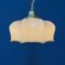Vintage Beige Glass Hanging Lamp with Brass Fixture, 1950s, Image 2