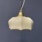 Vintage Beige Glass Hanging Lamp with Brass Fixture, 1950s 1