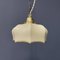 Vintage Beige Glass Hanging Lamp with Brass Fixture, 1950s, Image 1