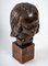 Escultura de madera con cabeza de mujer Art Déco, años 30, Imagen 8