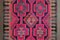 Alfombra Kilim turca vintage de lana rosa, años 60, Imagen 8