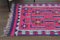 Tapis Kilim Vintage en Laine Rose, Turquie, 1970s 7