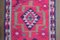 Vintage Turkish Pink Wool Kilim Runner Rug, 1970s 8