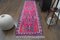 Vintage Turkish Pink Wool Kilim Runner Rug, 1970s, Image 1