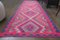 Vintage Turkish Pink Wool Kilim Runner Rug, 1970s 2