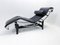 LC4 Chaise Lounge in Black Leather by Le Corbusier for Cassina, 1980s 5