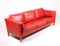 Vintage Danish Three-Seater Red Leather Sofa from Mogens Hansen, 1980s 3