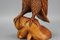 Escultura de búho de madera en marrón claro tallada a mano, años 70, Imagen 9