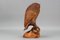Hand-Carved Light-Brown Wooden Owl Sculpture, 1970s, Image 3