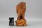 Hand-Carved Light-Brown Wooden Owl Sculpture, 1970s 17