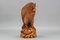 Hand-Carved Light-Brown Wooden Owl Sculpture, 1970s, Image 2