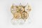 Lampade da parete in ottone dorato e cristallo di Palwa, Germania, anni '60, set di 2, Immagine 3
