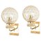 Glass and Brass Sconces in the style of Palwa, Germany, 1970s, Set of 2, Image 1