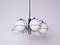 Mid-Century Italian Chrome and Opaline Glass Chandelier by Targetti Sankey, 1970s, Image 7