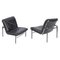 Swiss Aluline Lounge Chairs in Black Leather by Andre Vandenbeuck for Strässle, 1960s, Set of 2 1