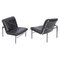 Swiss Aluline Lounge Chairs in Black Leather by Andre Vandenbeuck for Strässle, 1960s, Set of 2, Image 1